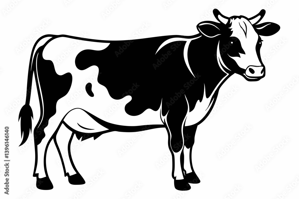 cow silhouette line art vector illustration cow silhouette line art vector illustration