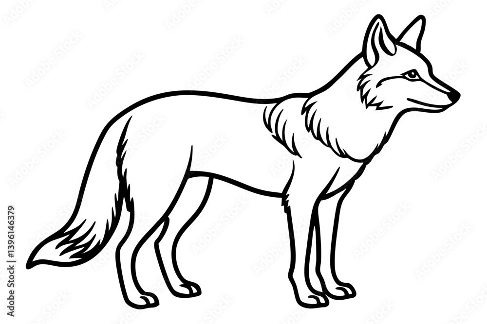 coyote silhouette line art vector illustration coyote silhouette line art vector illustration