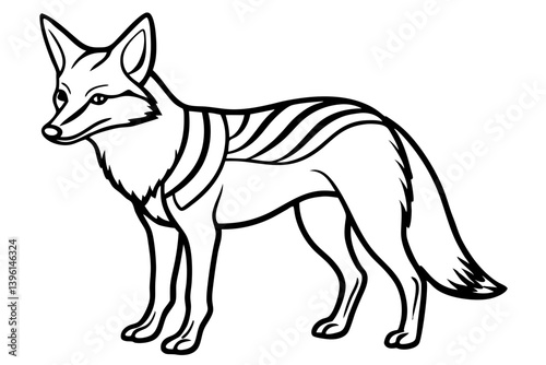 coyote silhouette line art vector illustration