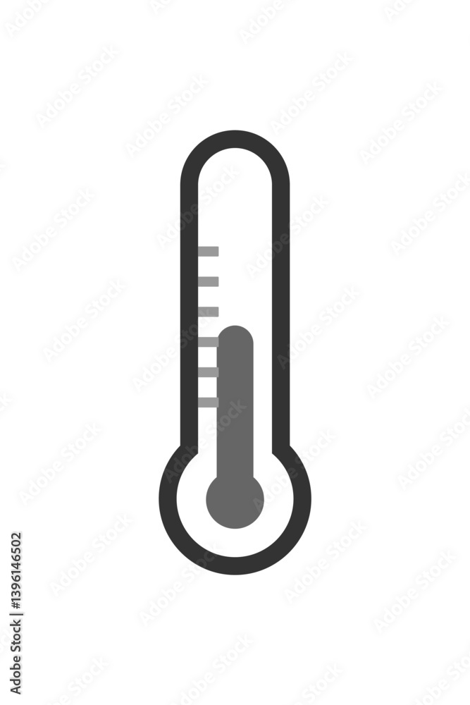 Monochrome Thermometer Icon Illustration Monochrome Thermometer Icon Illustration