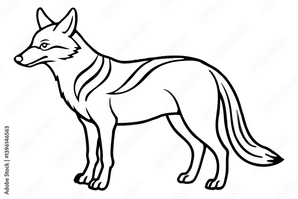 coyote silhouette line art vector illustration coyote silhouette line art vector illustration