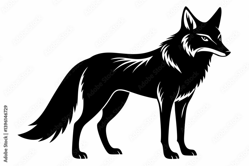 coyote silhouette line art vector illustration coyote silhouette line art vector illustration