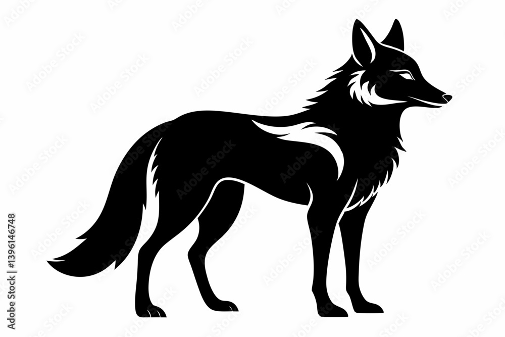 coyote silhouette line art vector illustration coyote silhouette line art vector illustration