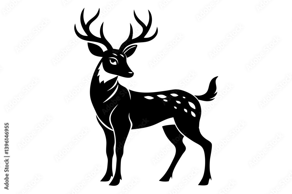 deer silhouette line art vector illustration deer silhouette line art vector illustration