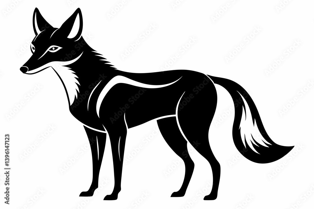 dhole silhouette line art vector illustration dhole silhouette line art vector illustration