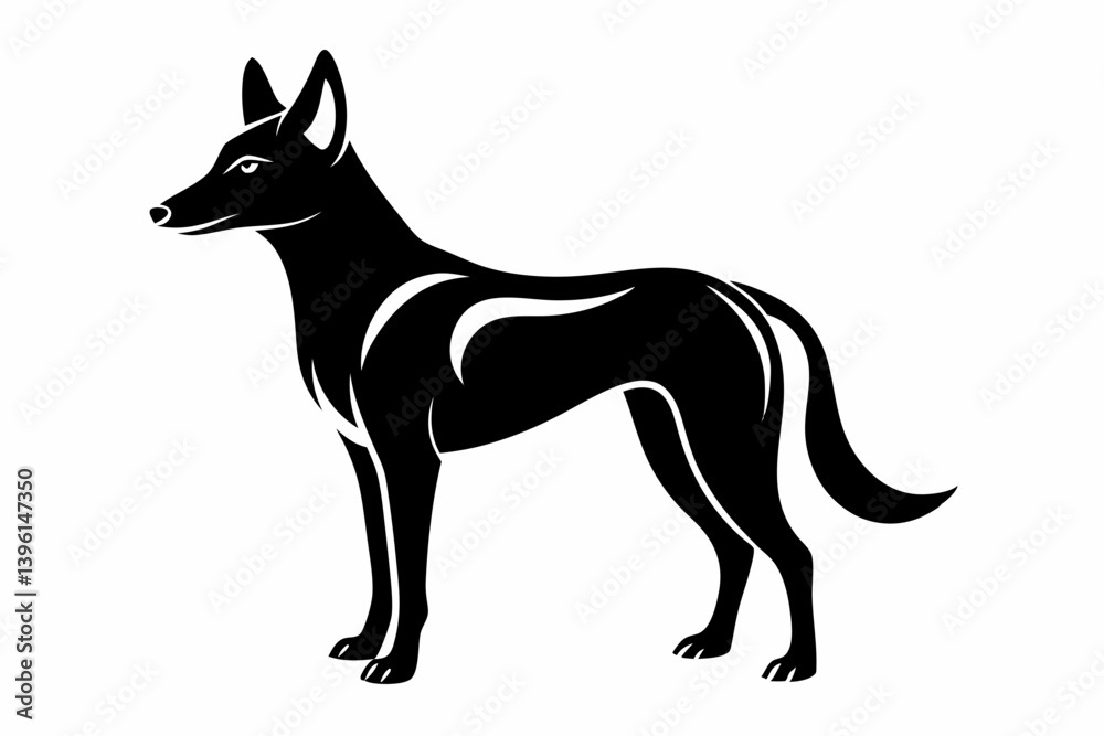 dingo silhouette line art vector illustration dingo silhouette line art vector illustration
