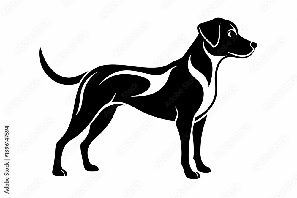 Obraz premium dog silhouette line art vector illustration