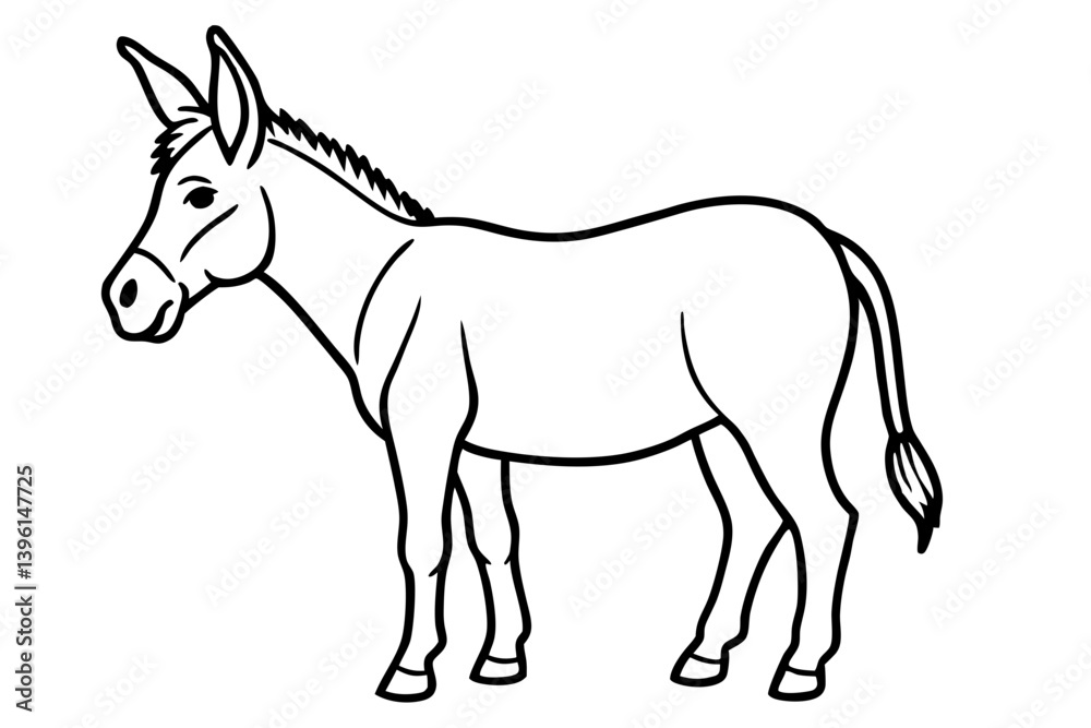 donkey silhouette line art vector illustration donkey silhouette line art vector illustration