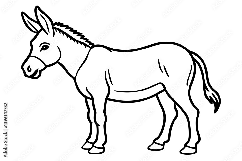 donkey silhouette line art vector illustration donkey silhouette line art vector illustration