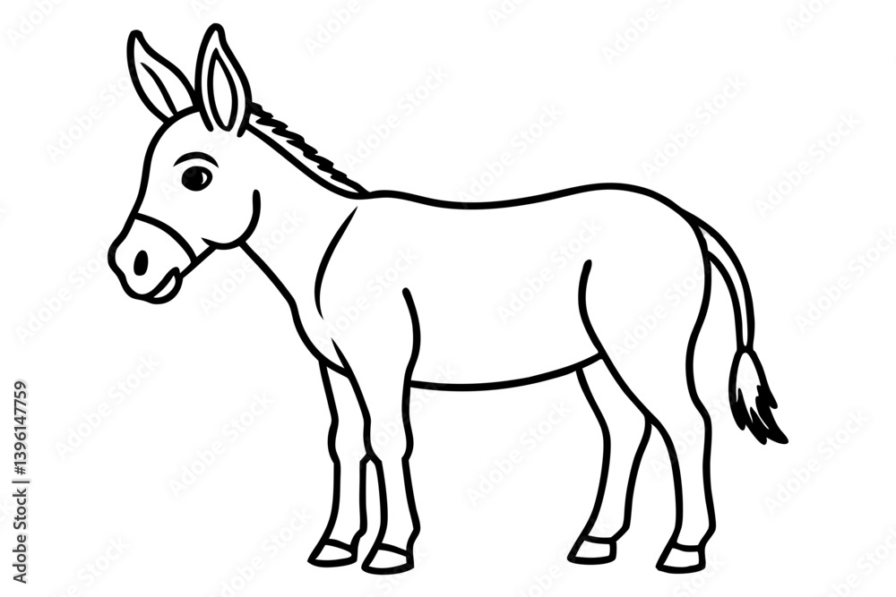 donkey silhouette line art vector illustration donkey silhouette line art vector illustration