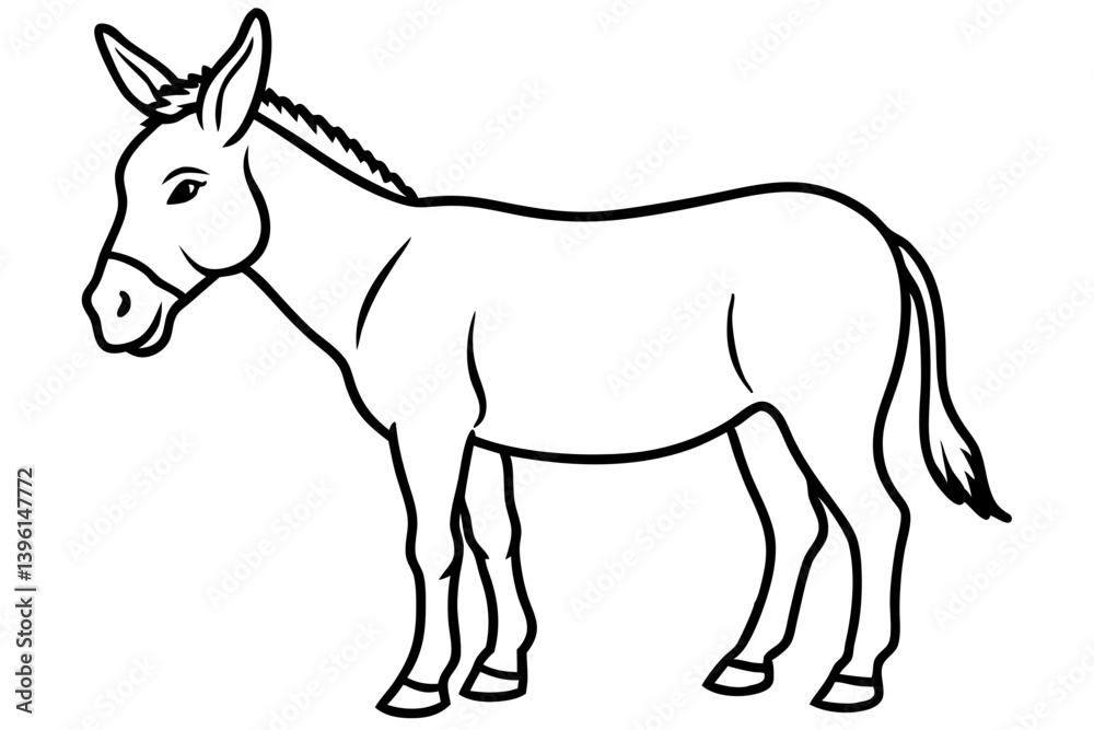 donkey silhouette line art vector illustration donkey silhouette line art vector illustration
