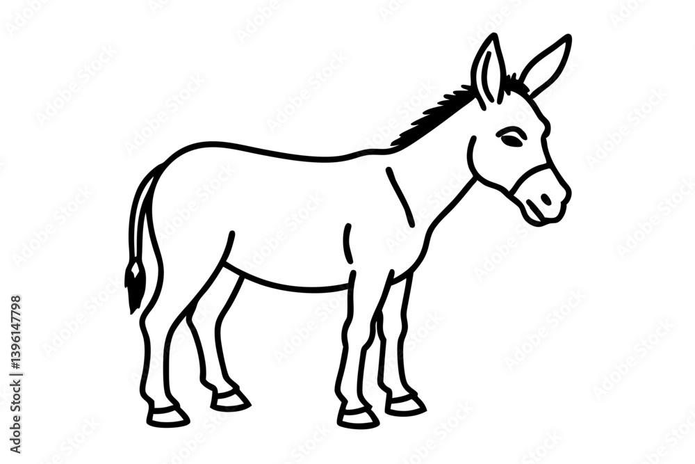 donkey silhouette line art vector illustration donkey silhouette line art vector illustration
