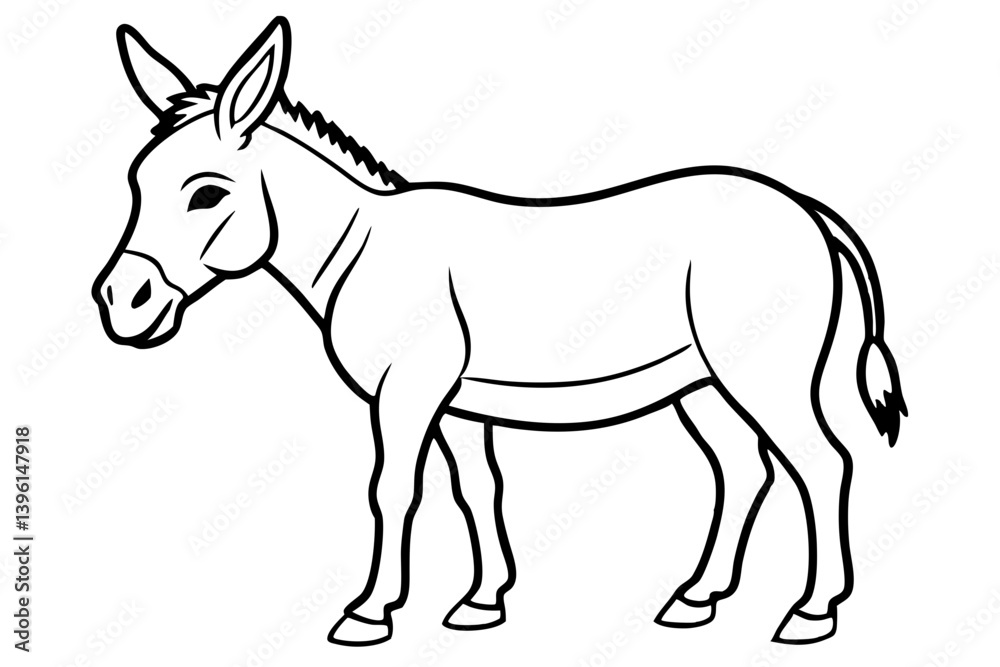 donkey silhouette line art vector illustration donkey silhouette line art vector illustration