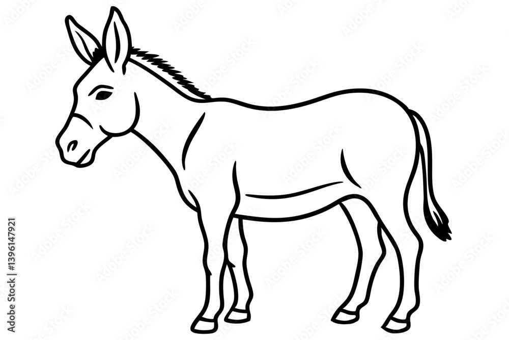 donkey silhouette line art vector illustration donkey silhouette line art vector illustration