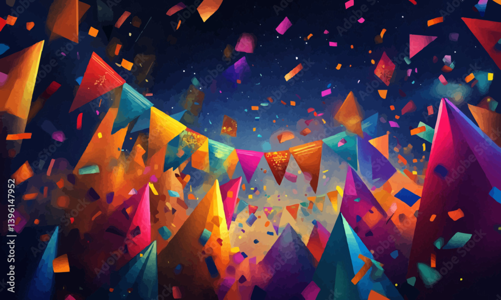 Colorful Party Flags.