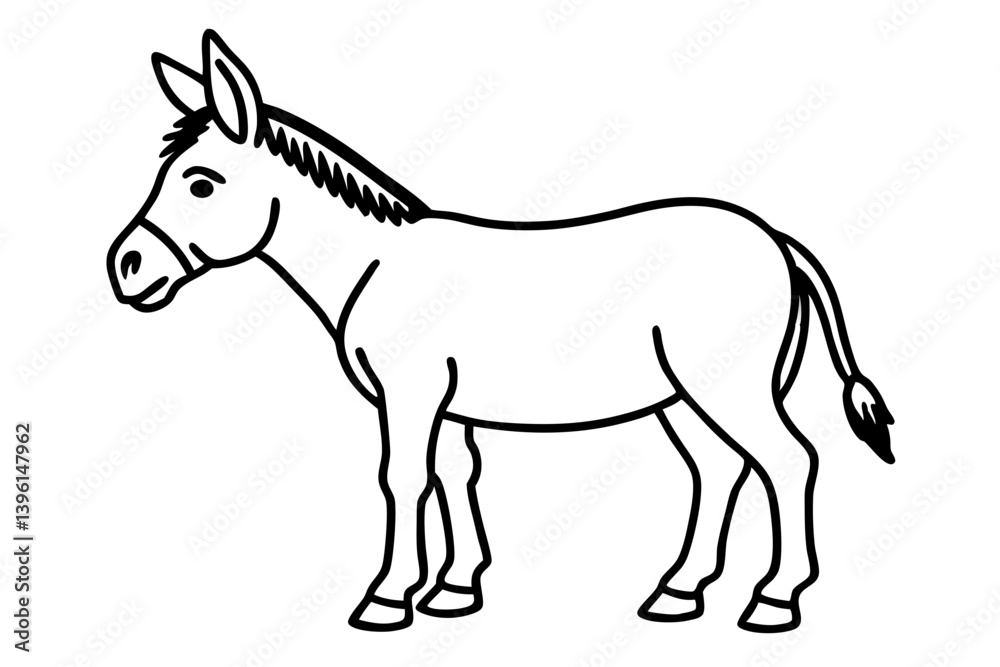 donkey silhouette line art vector illustration donkey silhouette line art vector illustration