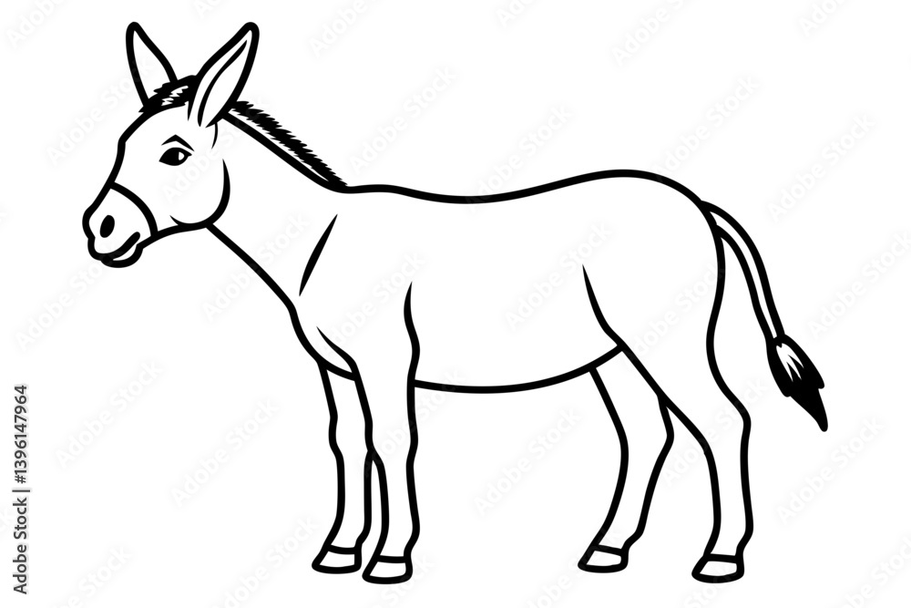donkey silhouette line art vector illustration donkey silhouette line art vector illustration