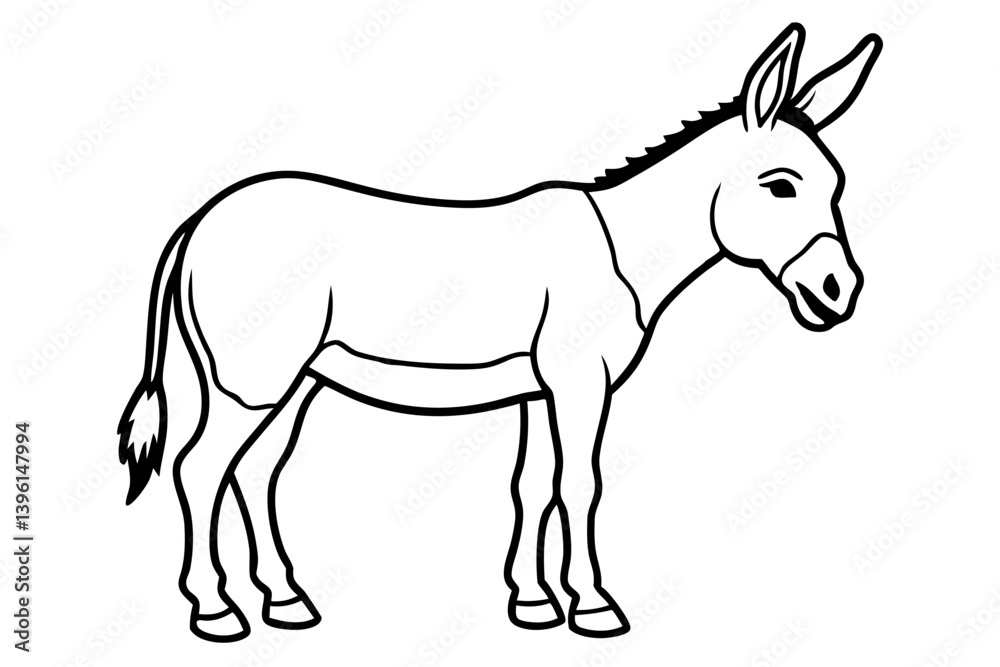 donkey silhouette line art vector illustration donkey silhouette line art vector illustration