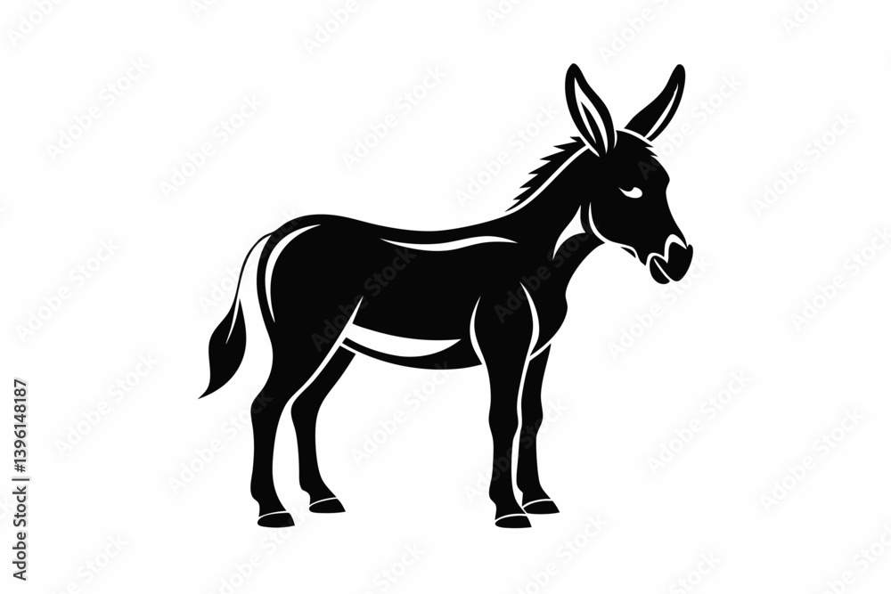 donkey silhouette line art vector illustration donkey silhouette line art vector illustration
