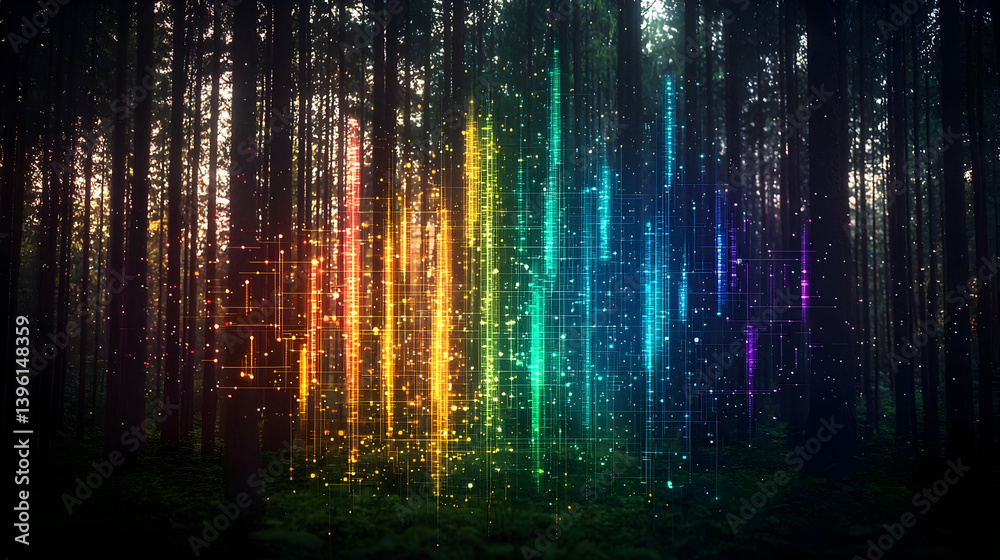 Magical Rainbow Glowing Forest Magical Rainbow Glowing Forest
