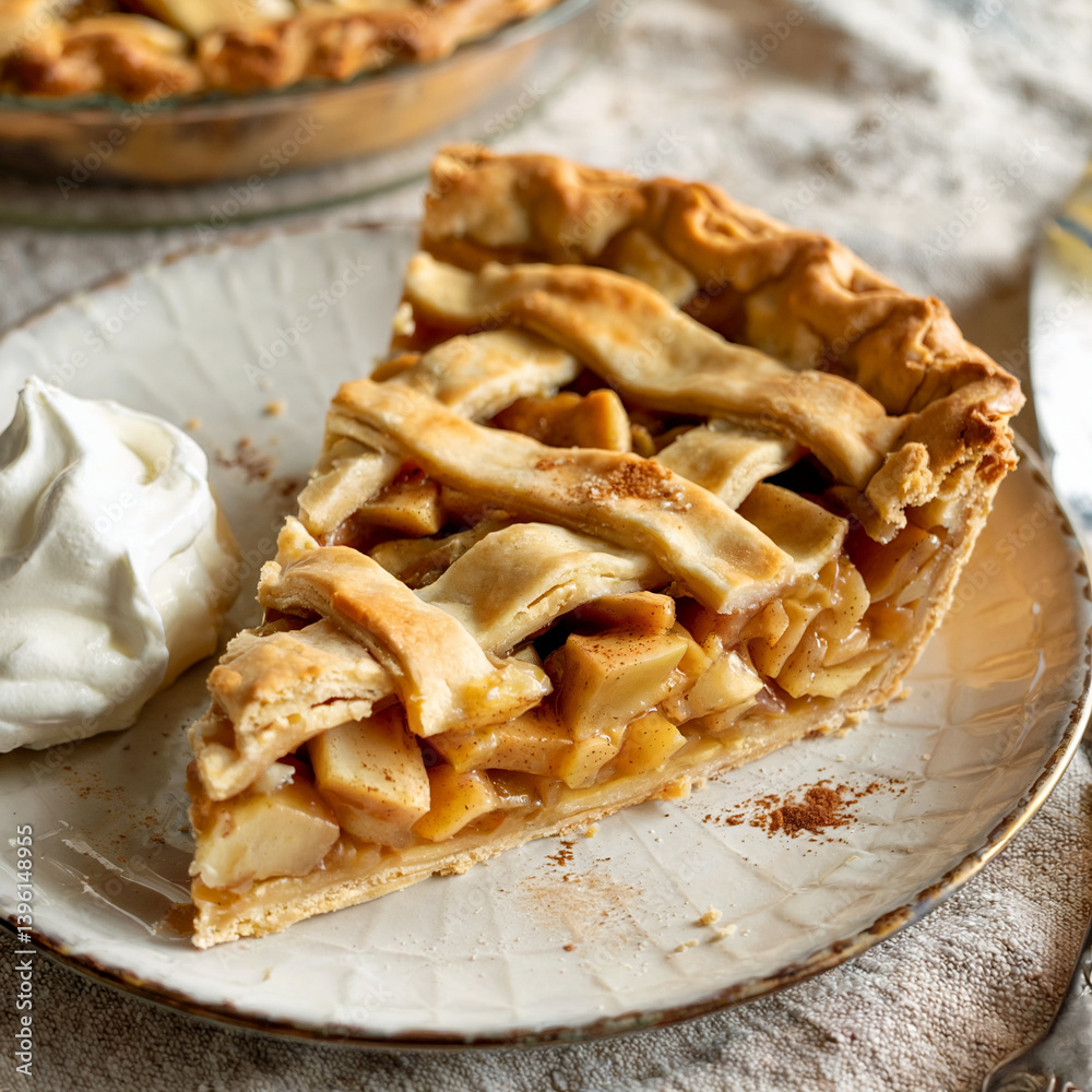 piece of apple pie on the table piece of apple pie on the table