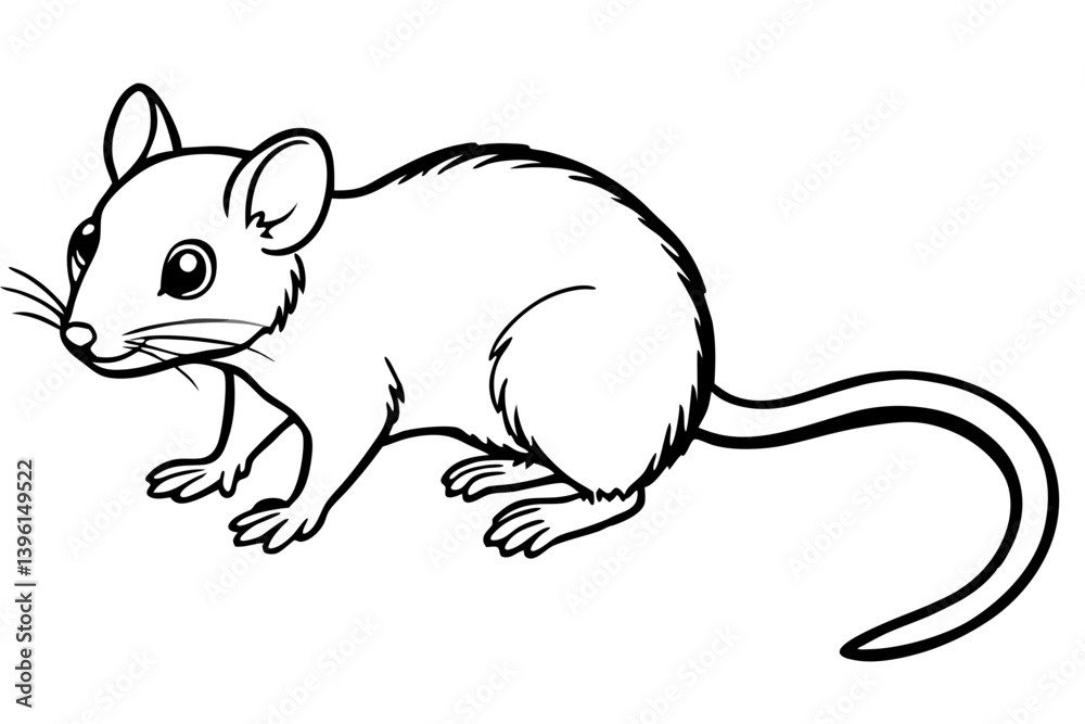 Fototapeta premium dormouse silhouette line art vector illustration