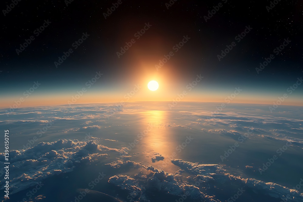 Fototapeta premium Space Sunrise Over Earth (1)