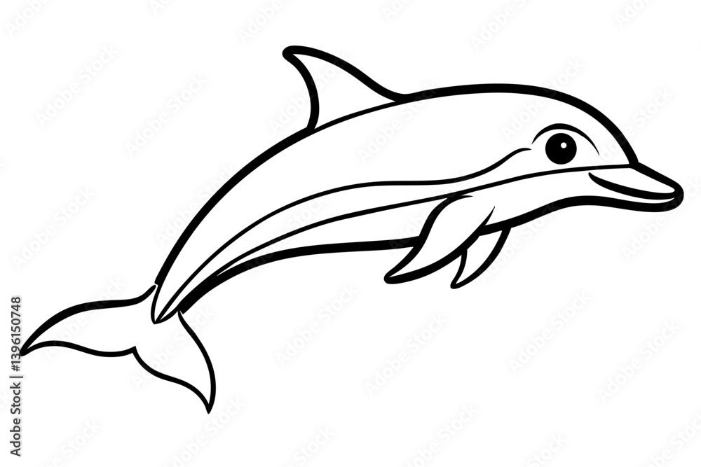 dusky dolphin silhouette line art vector illustration dusky dolphin silhouette line art vector illustration