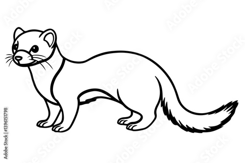 ferret silhouette line art vector illustration