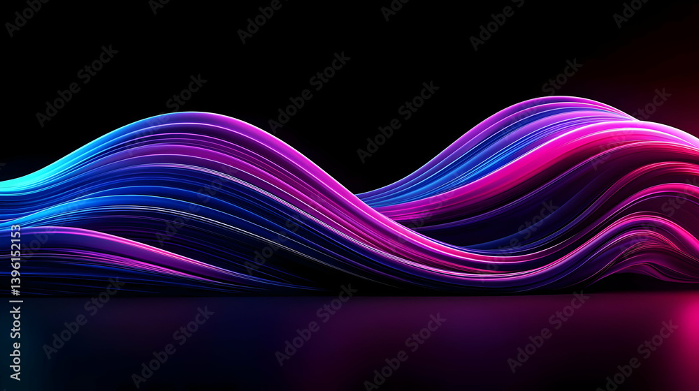Abstract Glowing Wave Design With Vibrant Colors