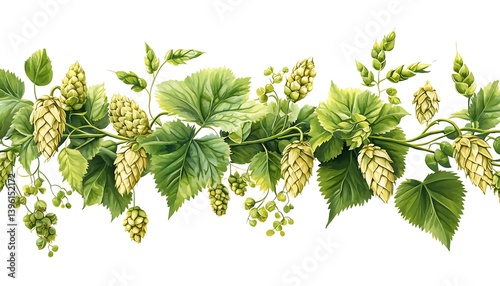 Hop Vines Border Design