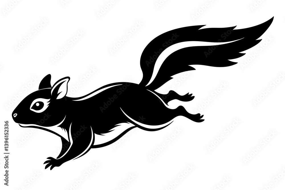flying squirrel silhouette line art vector illustration flying squirrel silhouette line art vector illustration