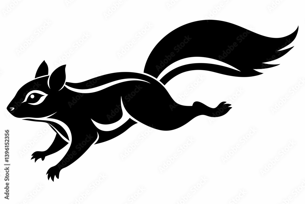 flying squirrel silhouette line art vector illustration flying squirrel silhouette line art vector illustration