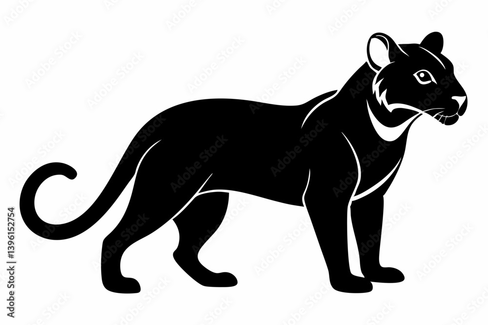 Obraz premium fossa silhouette line art vector illustration