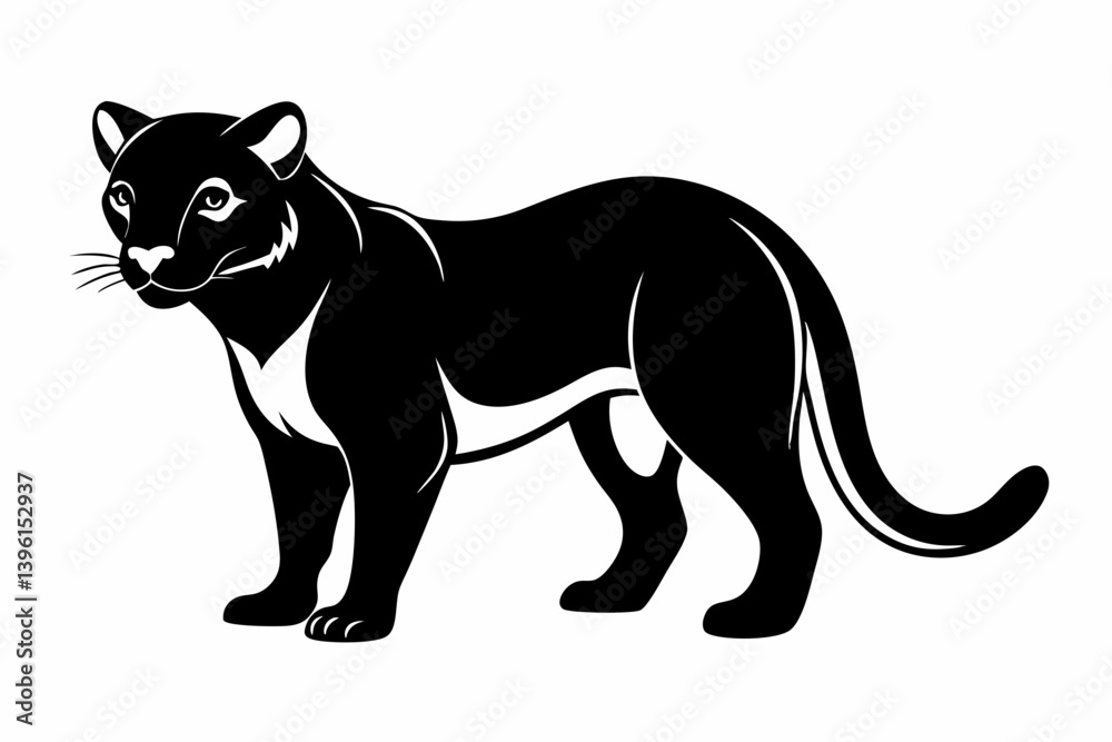 Obraz premium fossa silhouette line art vector illustration