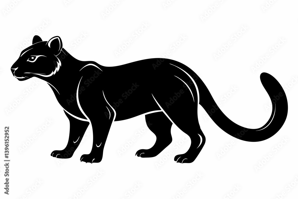 Obraz premium fossa silhouette line art vector illustration