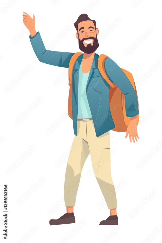 Fototapeta premium PNG Cartoon adult creativity gesturing.