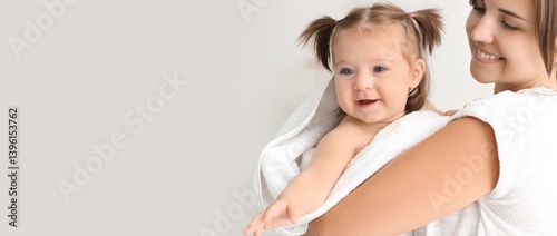 Young mother and cute baby ...