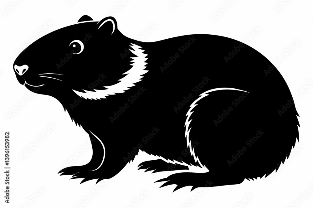 groundhog silhouette line art vector illustration groundhog silhouette line art vector illustration
