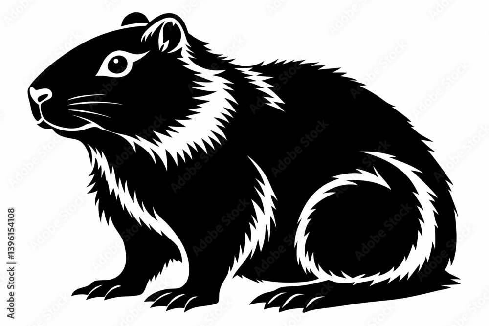 groundhog silhouette line art vector illustration groundhog silhouette line art vector illustration