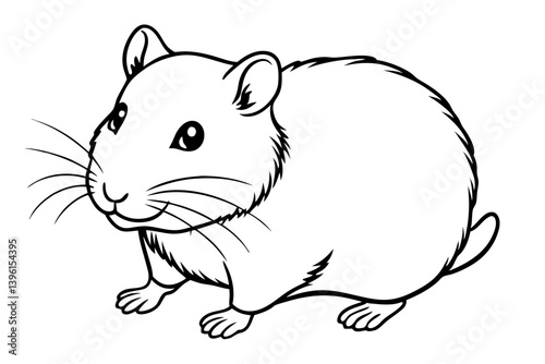 hamster silhouette line art vector illustration
