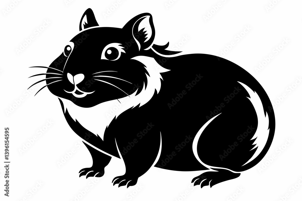 hamster silhouette line art vector illustration hamster silhouette line art vector illustration