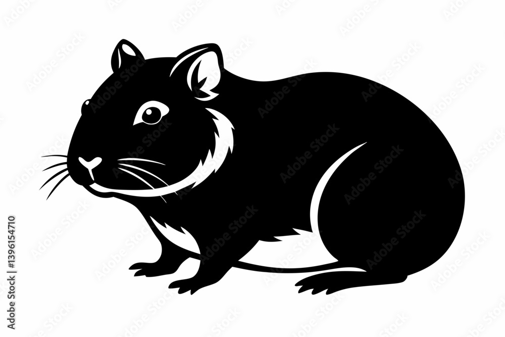 hamster silhouette line art vector illustration hamster silhouette line art vector illustration