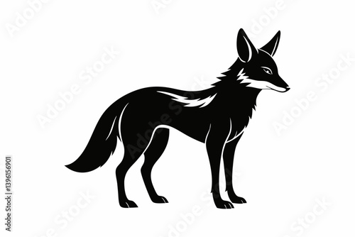 jackal silhouette line art vector illustration