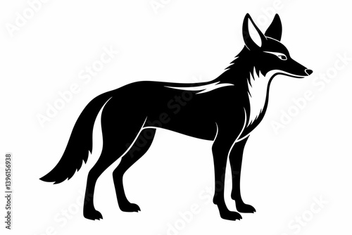 jackal silhouette line art vector illustration
