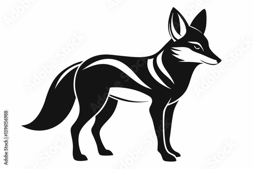 jackal silhouette line art vector illustration