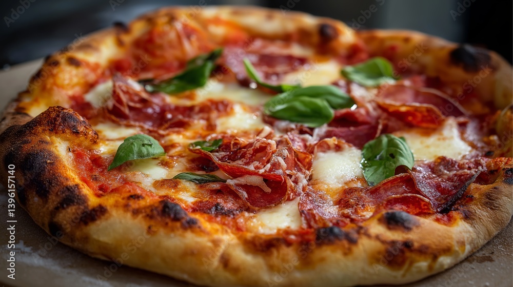 Pizza with basil Pizza with basil