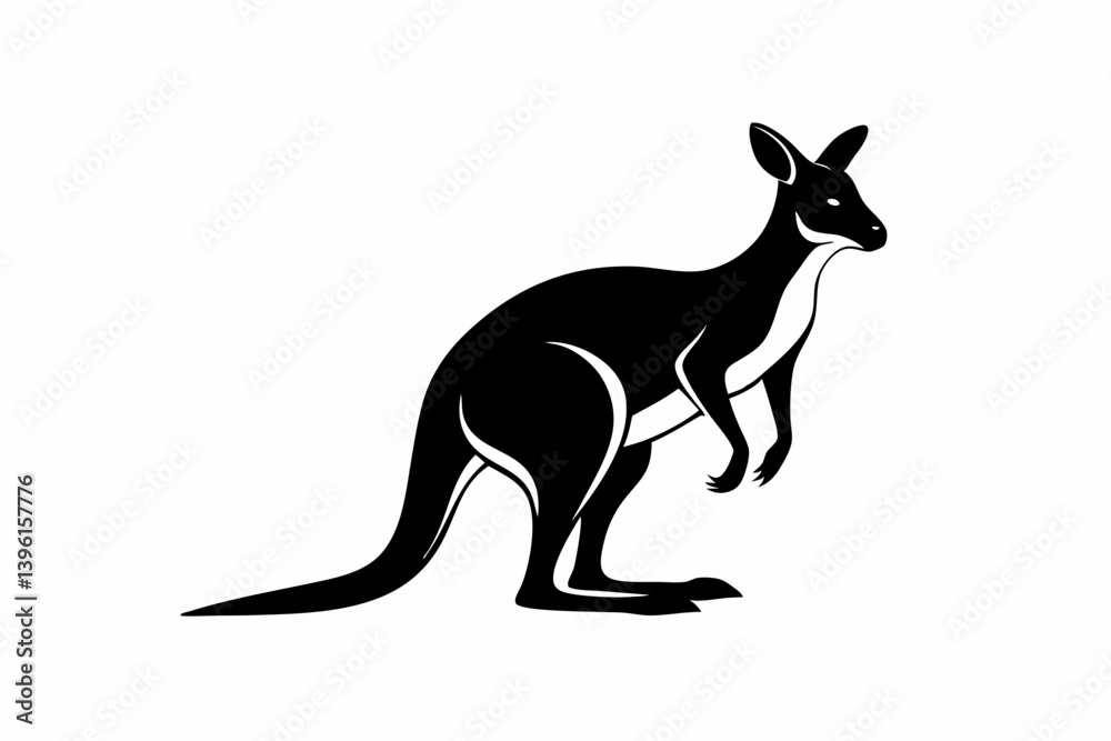kangaroo silhouette line art vector illustration kangaroo silhouette line art vector illustration
