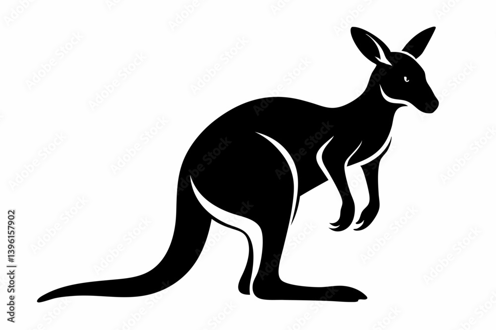 kangaroo silhouette line art vector illustration kangaroo silhouette line art vector illustration