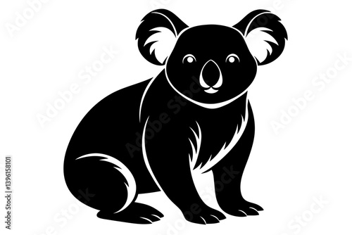 Photography koala silhouette line art vector illustration